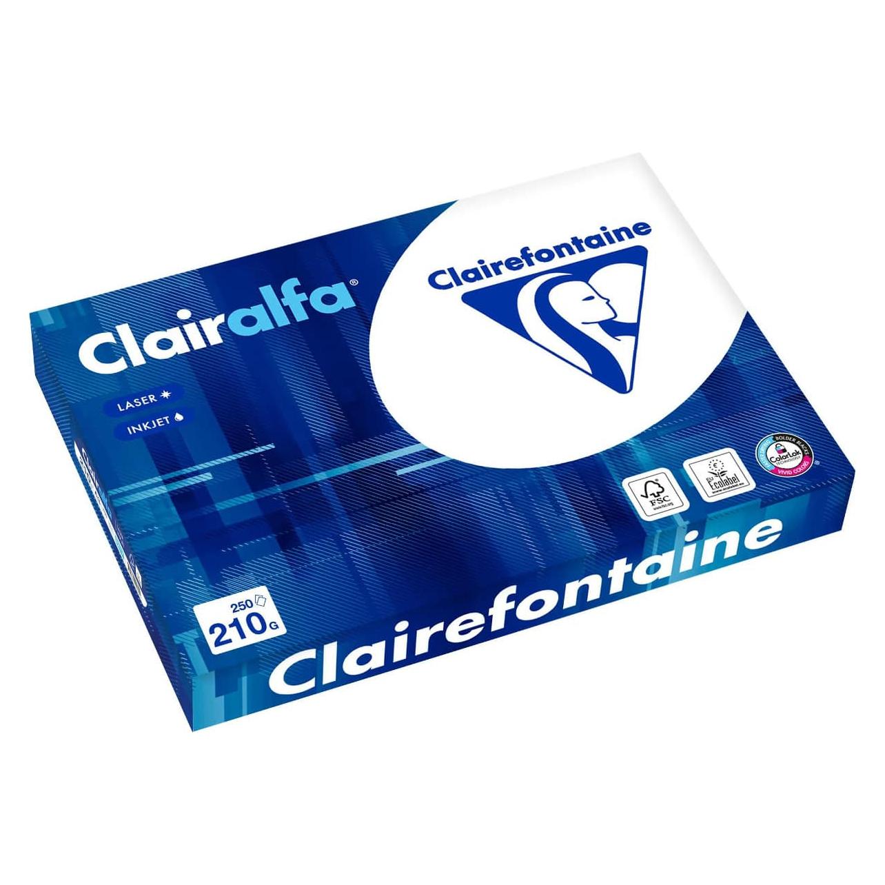 Clairefontaine Kopierpapier Clairalfa DIN A3 210 g/qm 250 Blatt (A3, 250 Blätter, 210 g/m²) (2217C)