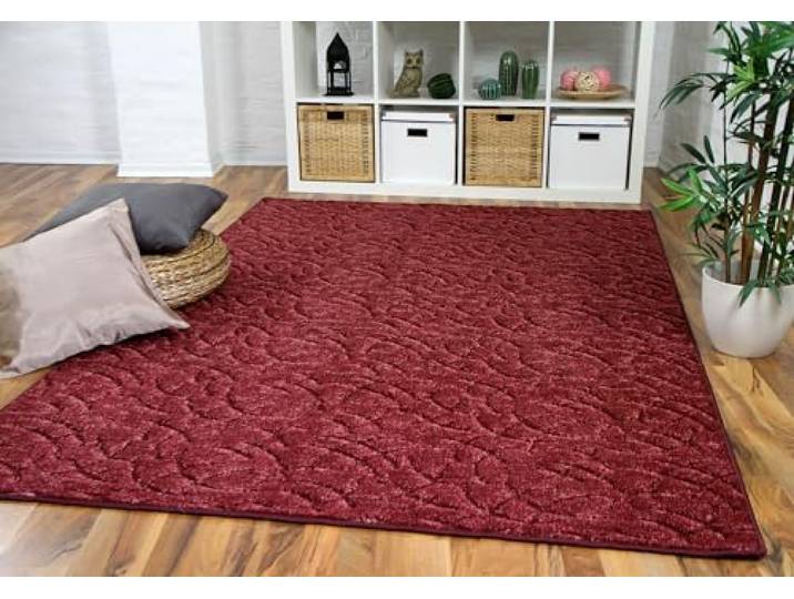 Snapstyle Konturenschnitt Hochflor Langflor Teppich Frieda Rot in 24 Größen