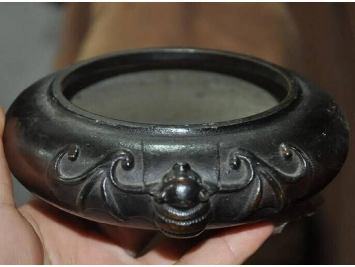 5.8 ''bronze chinois Feng Shui richesse de bon augure chauve-souris oiseau statue encensoir brûleur d'encens