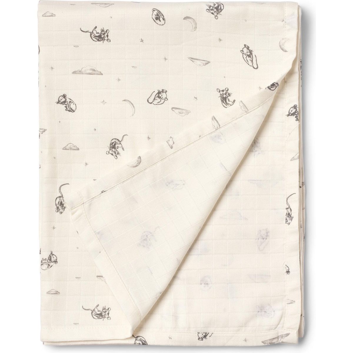 Wheat Muslin Blanket Karly dreaming mouse (9770) Onesize 3891-376M-GOTS-9770-Onesize