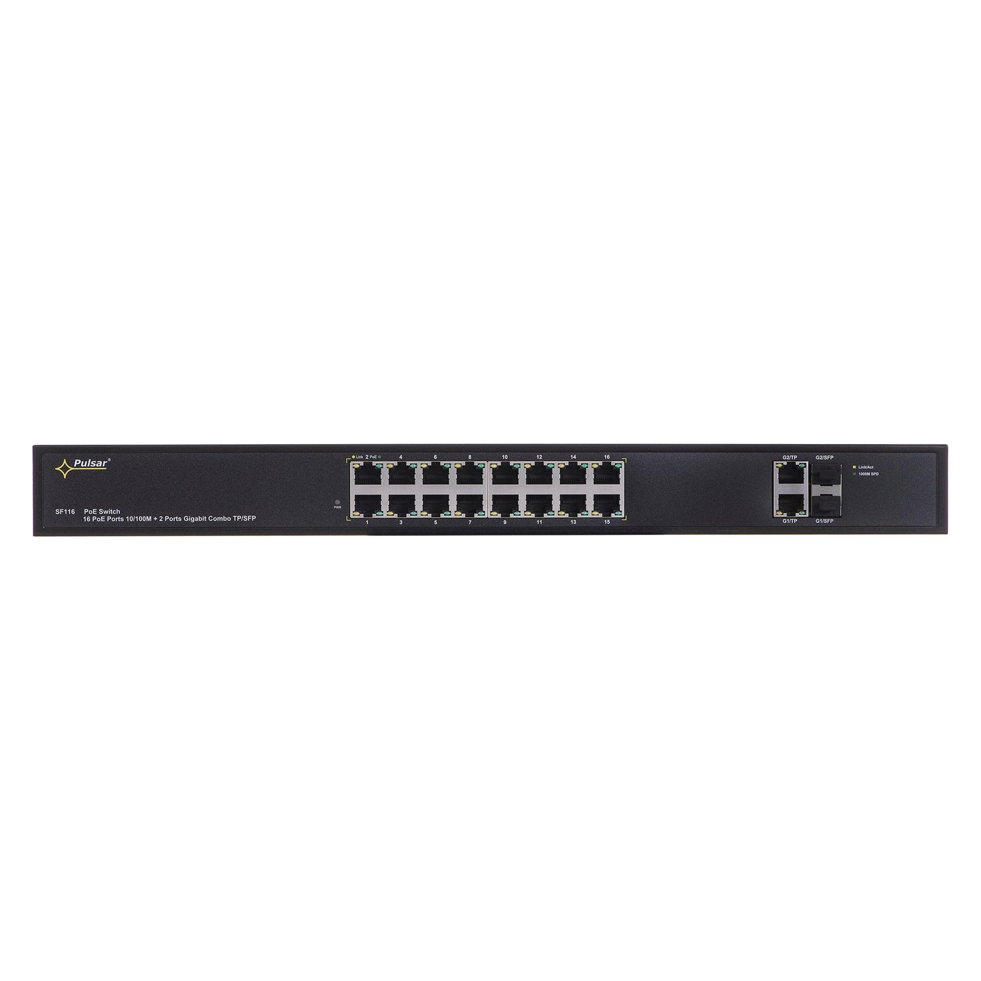 Pulsar SF116 Netzwerk-Switch Managed Fast Ethernet (10/100) Power over Ethernet (PoE) 1U (16 Ports) (SF116)
