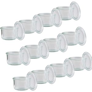 APS Einmachglas Weck-Glas, mit Glasdeckel, 200 ml, zum Einkochen, 12 Stück