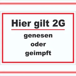 HB-Druck Hier gilt 2G Hinweis Aufkleber mit Text A8 (52x74mm)