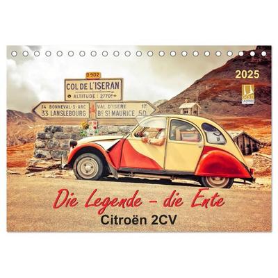 Die Legende - die Ente, Citroën 2CV (Tischkalender 2025 DIN A5 quer), CALVENDO Monatskalender
