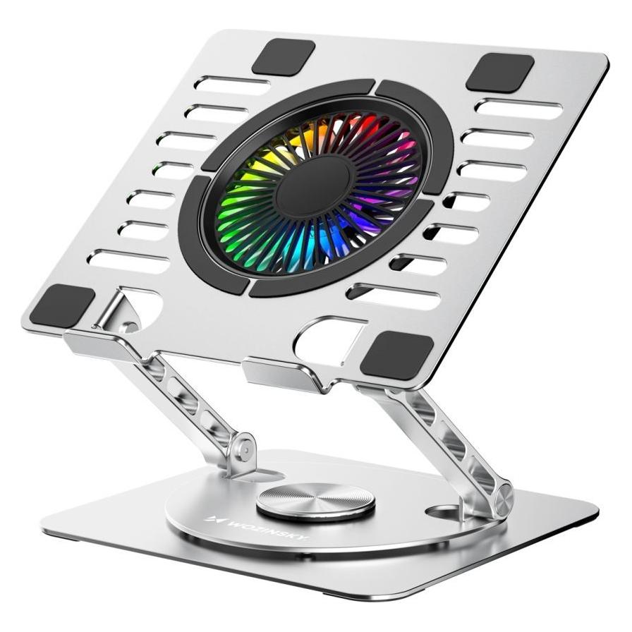 Wozinsky WDCX-X16-AS CoolBase RGB 360°-Kühlständer für Laptop und Tablet - Silber (1409315874)