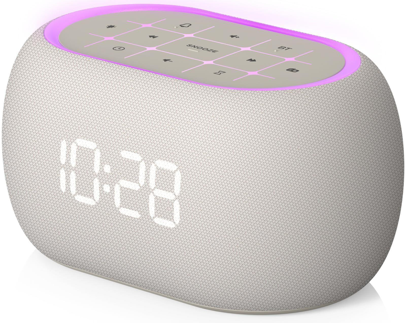 Selius Digitale wekkerradio met Bluetooth-luidspreker en 7 kleuren nachtlampje