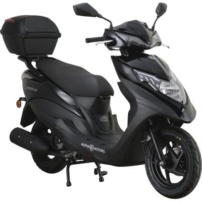 Motorroller ALPHA MOTORS "Topdrive", schwarz (schwarz, schwarz), Motorroller, 85 km/h, mit USB-Anschluss, B:69cm H:113cm L:181,5cm
