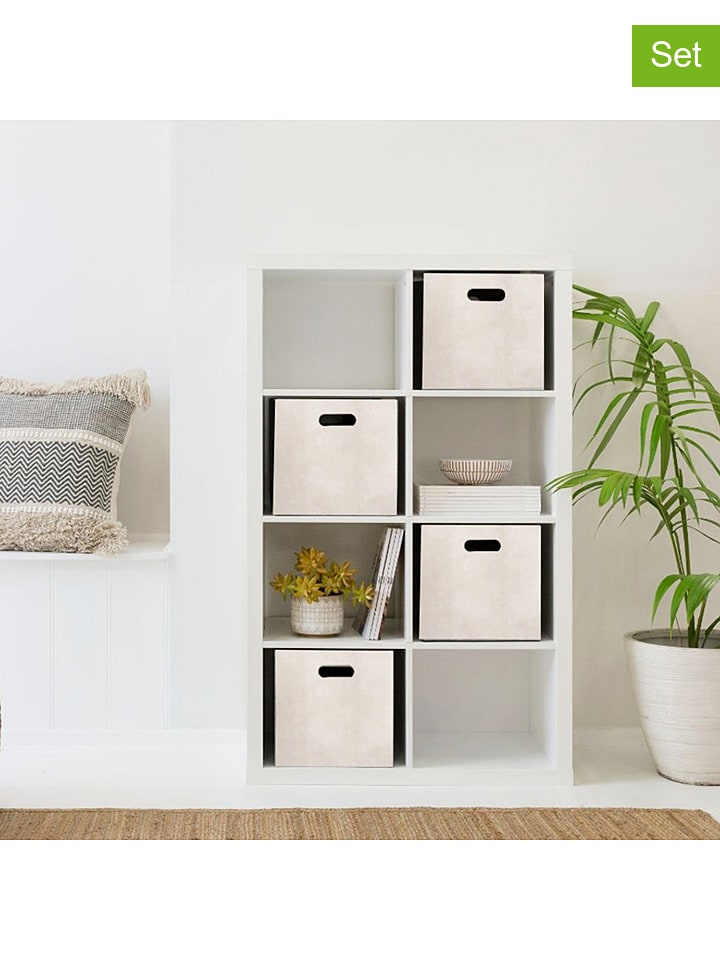 Scandinavia Concept 4er-Set: Aufbewahrungsboxen in Creme - (B)24 x (H)24 cm - onesize