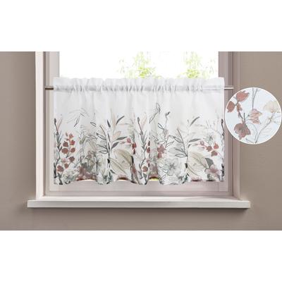 Scheibengardine OTTO HOME "Friesach, 1 Stück, Stangendurchzug, Blumenmuster, transparent" Gr. 3, bunt, B:90cm H:45cm, Polyester, Gardinen, Blumenmuster, transparent, Stangendurchzug, Pflegeleicht
