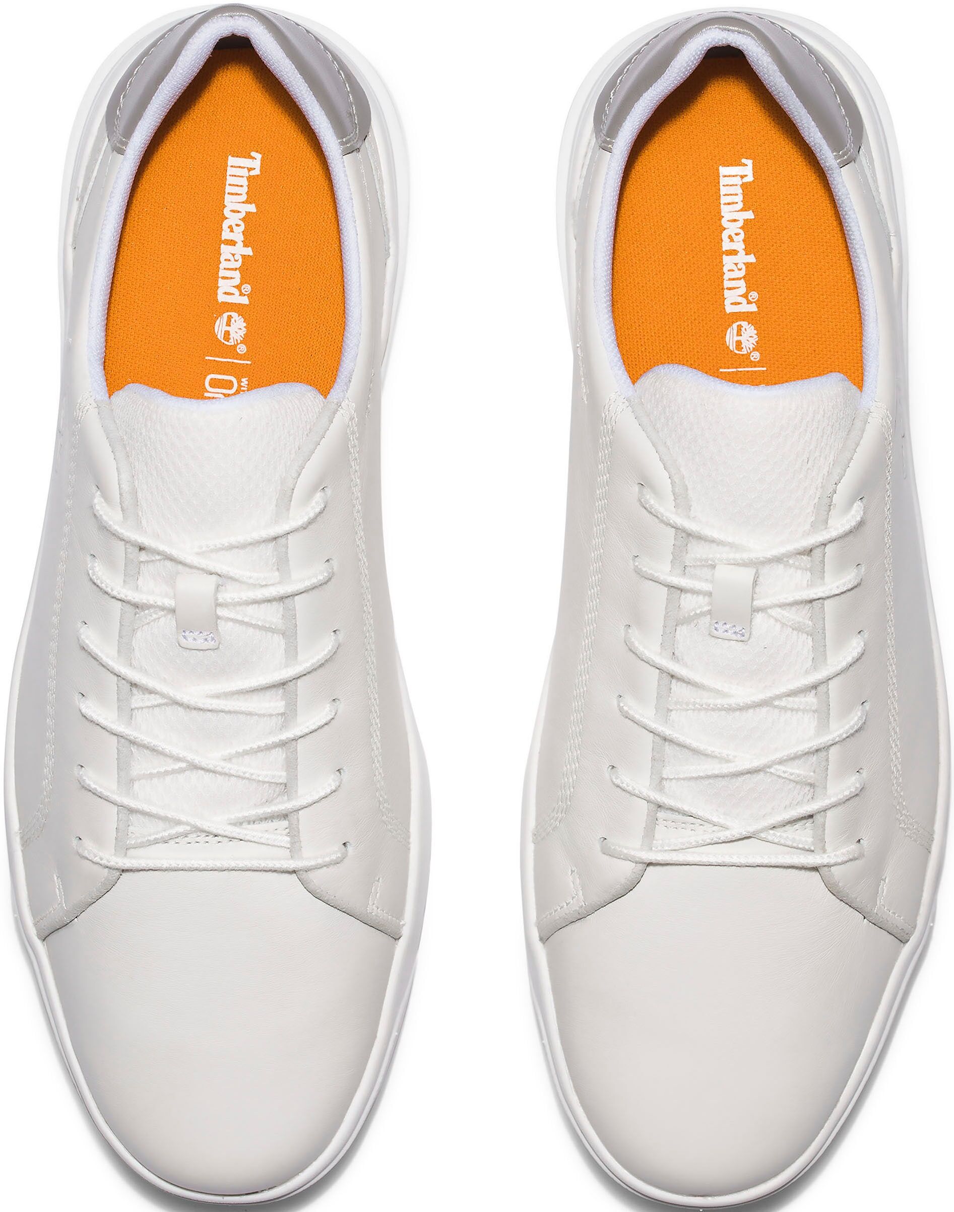 Sneaker TIMBERLAND "SENECA BAY - LOW LACE UP SNEAKER", Herren, Gr. 42, atmungsaktiv, weiss (weiß), Leder, Schuhe Sneaker, aus Leder weiß 42, atmungsaktiv