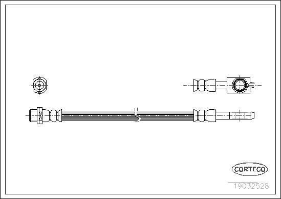 Corteco Bremsschlauch 19032528 Hinterachse Für Vw
