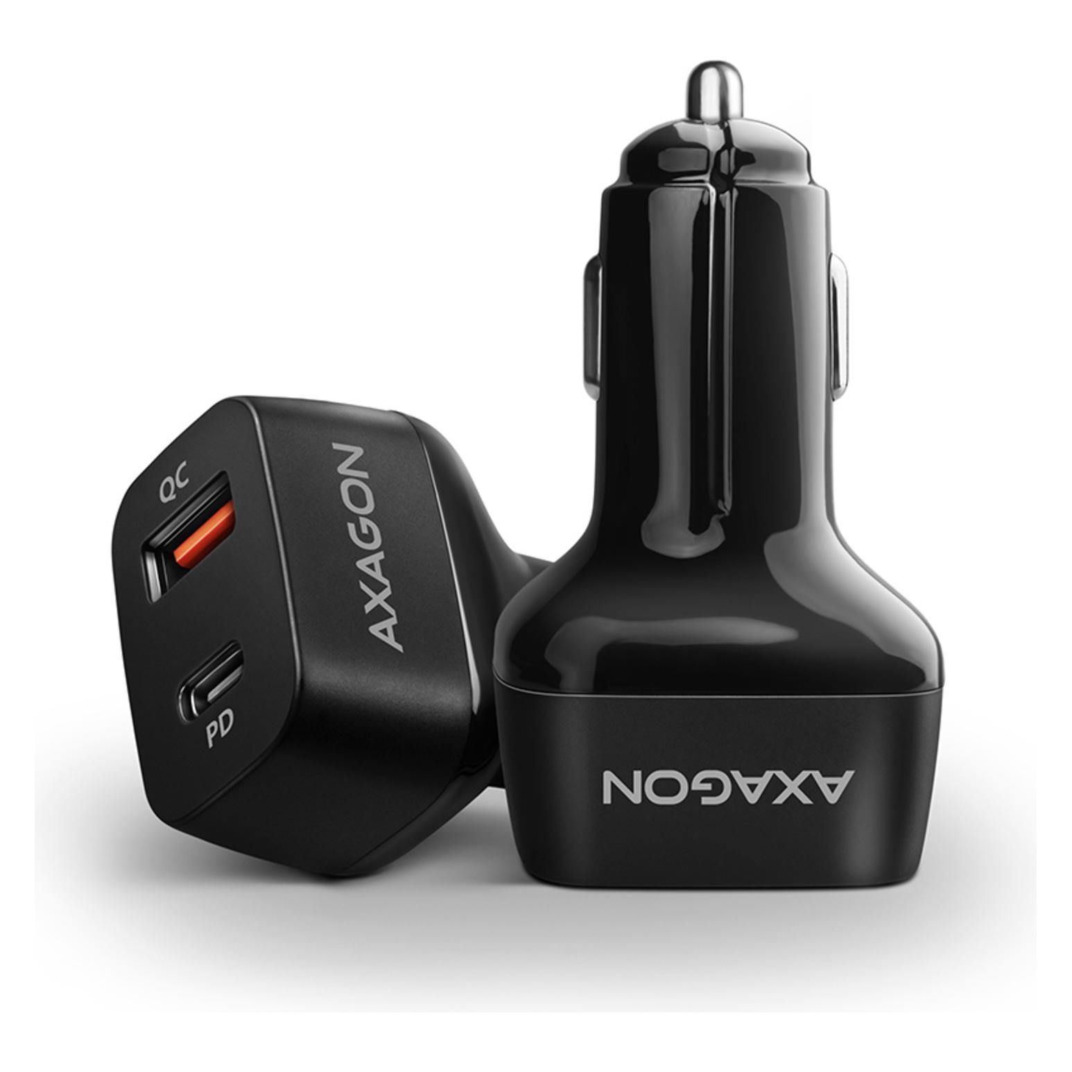 Axagon PWC-PQ38 Auto-Ladegerät, 1x USB-A QC 3.0 + 1x USB-C PD, 38W, CL-Stecker - schwarz (PWC-PQ38)
