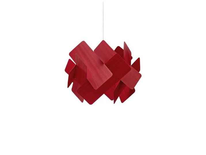 LZF LUZIFER lampe à suspension ESCAPE rosace blanc (Rouge - Vernis à bois)