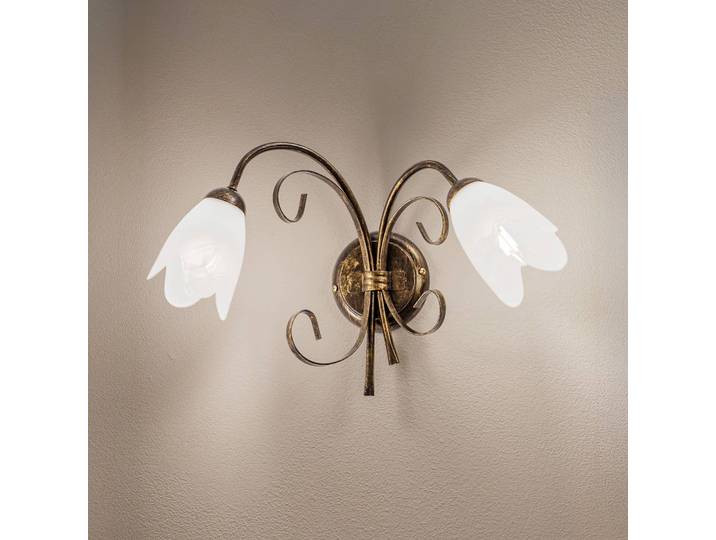 Wandlampe Odino ONLI, dimmbar, bronze / altmessing, für Wohn- / Esszimmer, Metall, Wandleuchte, Wandlampe Innen