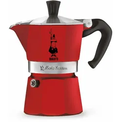 Bialetti Espressokocher Moka Express Color für 1 Tasse, Espresso, Espressokanne, Kaffeebereiter, Aluminium, Rot, 60 ml, 4941