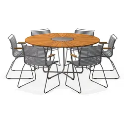 HOUE CLICK Gartenmöbel Set – 6 Personen mit CIRCLE Tisch rund 150cm