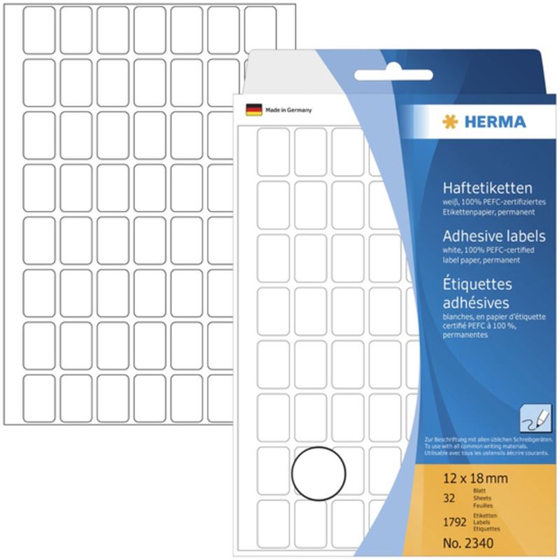 Herma 2340 Vielzwecketiketten 1.2x1.8 cm (32 Blatt (1792 Etiketten))