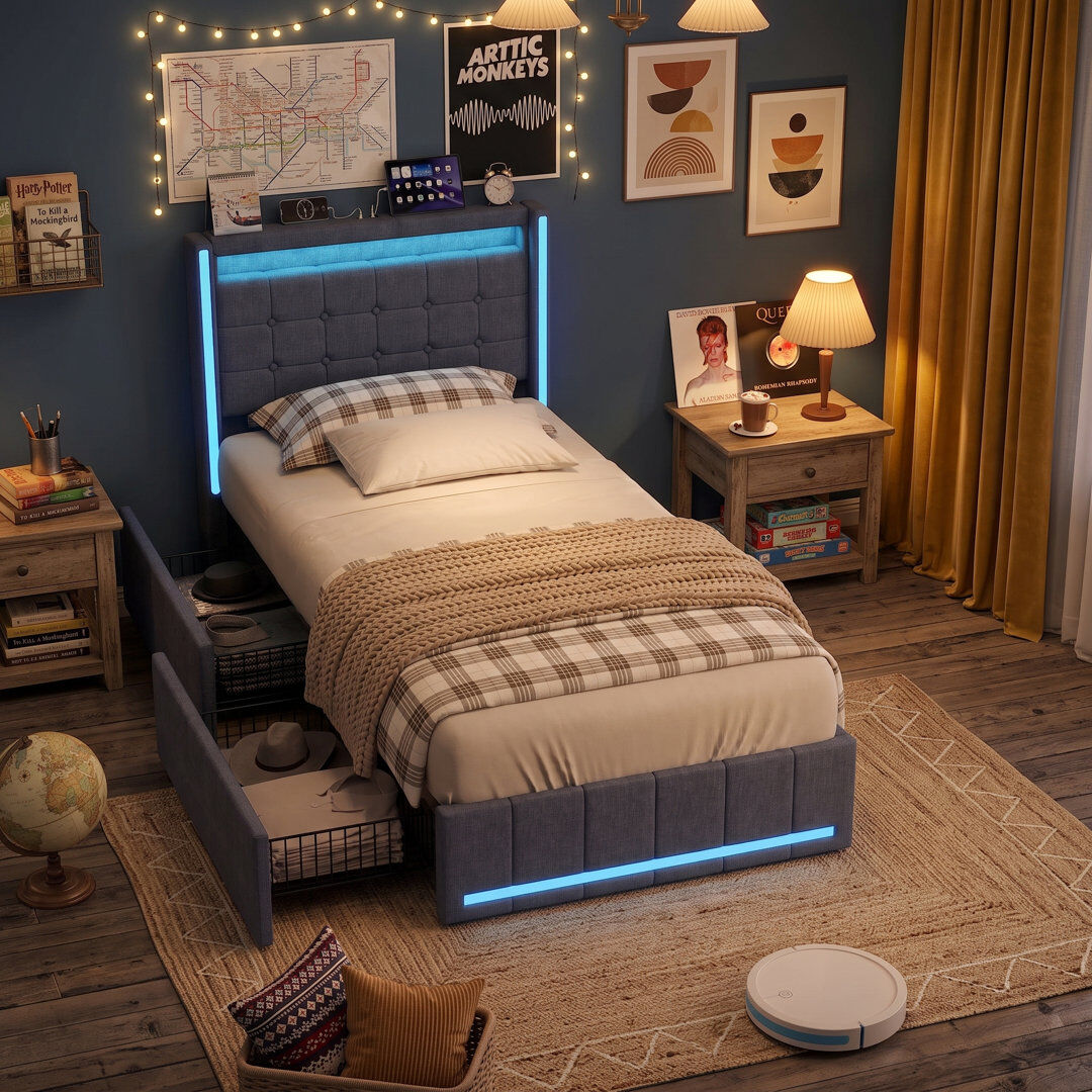 17 Stories Bed Frame Grey 90*190cm