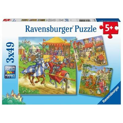 Puzzle Ravensburger Ritterturnier im Mittelalter 3 X 49 Teile