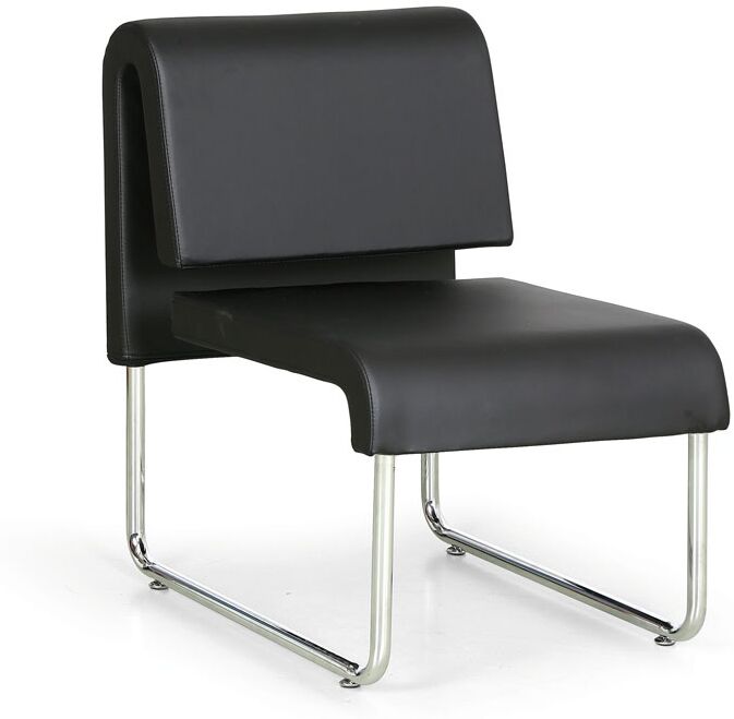B2B Partner Kožené křeslo do čekáren, Sofa PUBLIC, černá