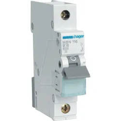 HAGER MBN116 - Leitungsschutzschalter 1 polig 6kA B-Charakteristik 16 A 1 Modul