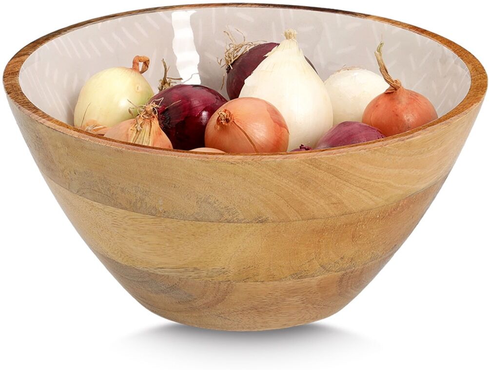Schale ZELLER PRESENT "Mangoholz, beige", beige, H:12cm Ø:25cm, Massivholz, Schüsseln, Schale, hochwertiges natürliches Material beige Ø 25cm