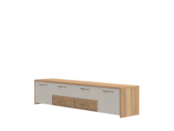 TV-Board GOODPRODUCT Gala , beige (beige, pacific walnuss decor), B:219cm H:48cm T:46cm, Holzwerkstoff, MDF, Sideboards, TV-Board, UV lackiert, kratzfest, hochglänzend
