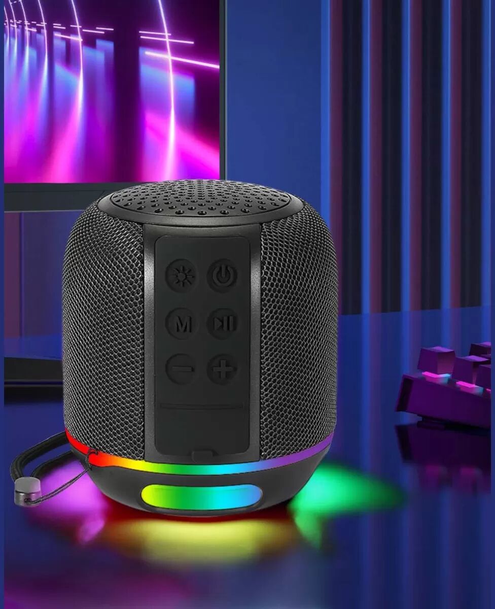 INF Kompakter kabelloser Bluetooth-Lautsprecher mit HiFi-Sound und Akku Schwarz
