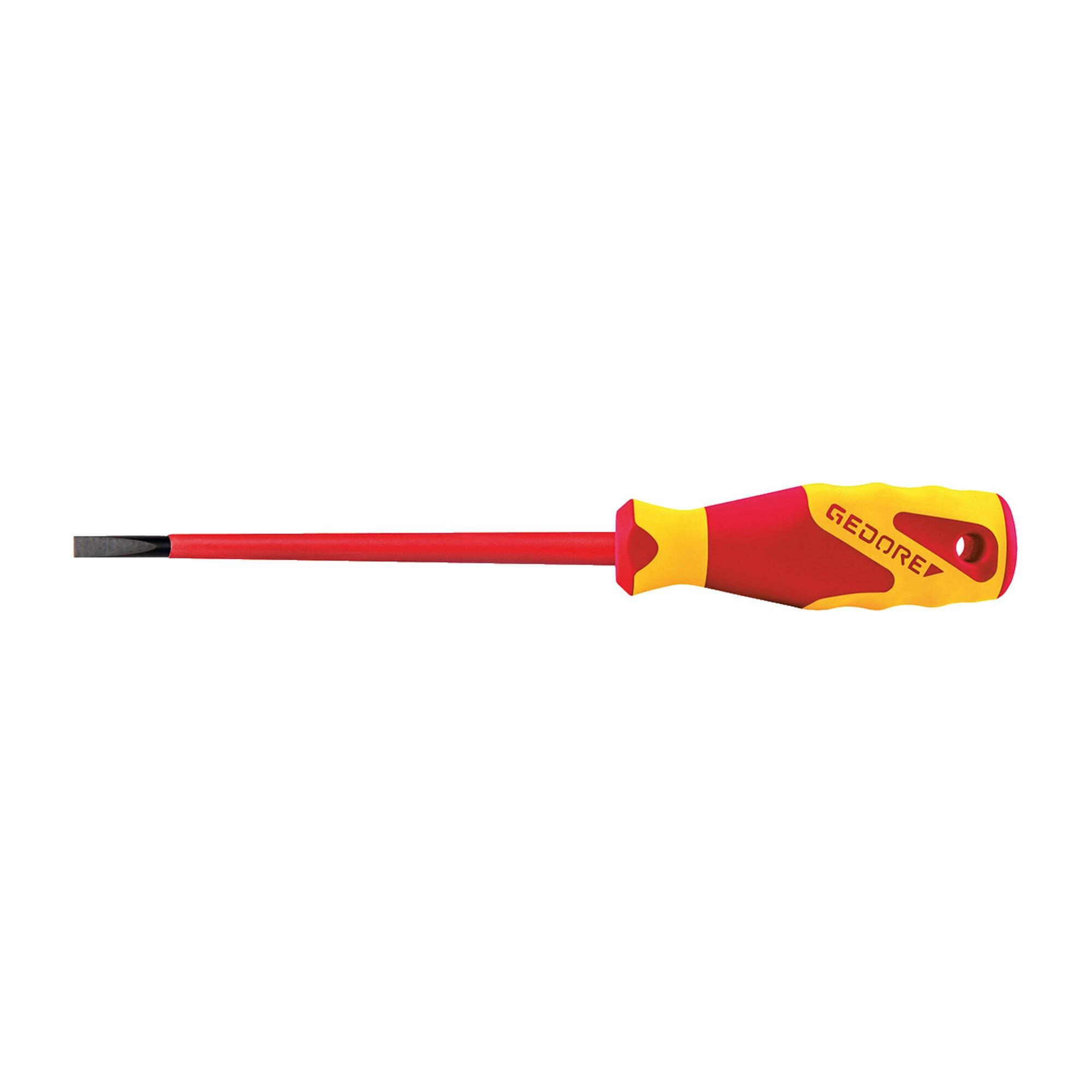 Gedore VDE Schraubendreher Schlitz, Schraubenzieher 1000 V isoliert, Elektrik, Länge 295 mm, Werkzeug, VDE 2170 8, Stahl (1612301)