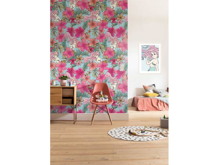 Papier Peint Panoramique Ariel Rose Et Bleu - Disney