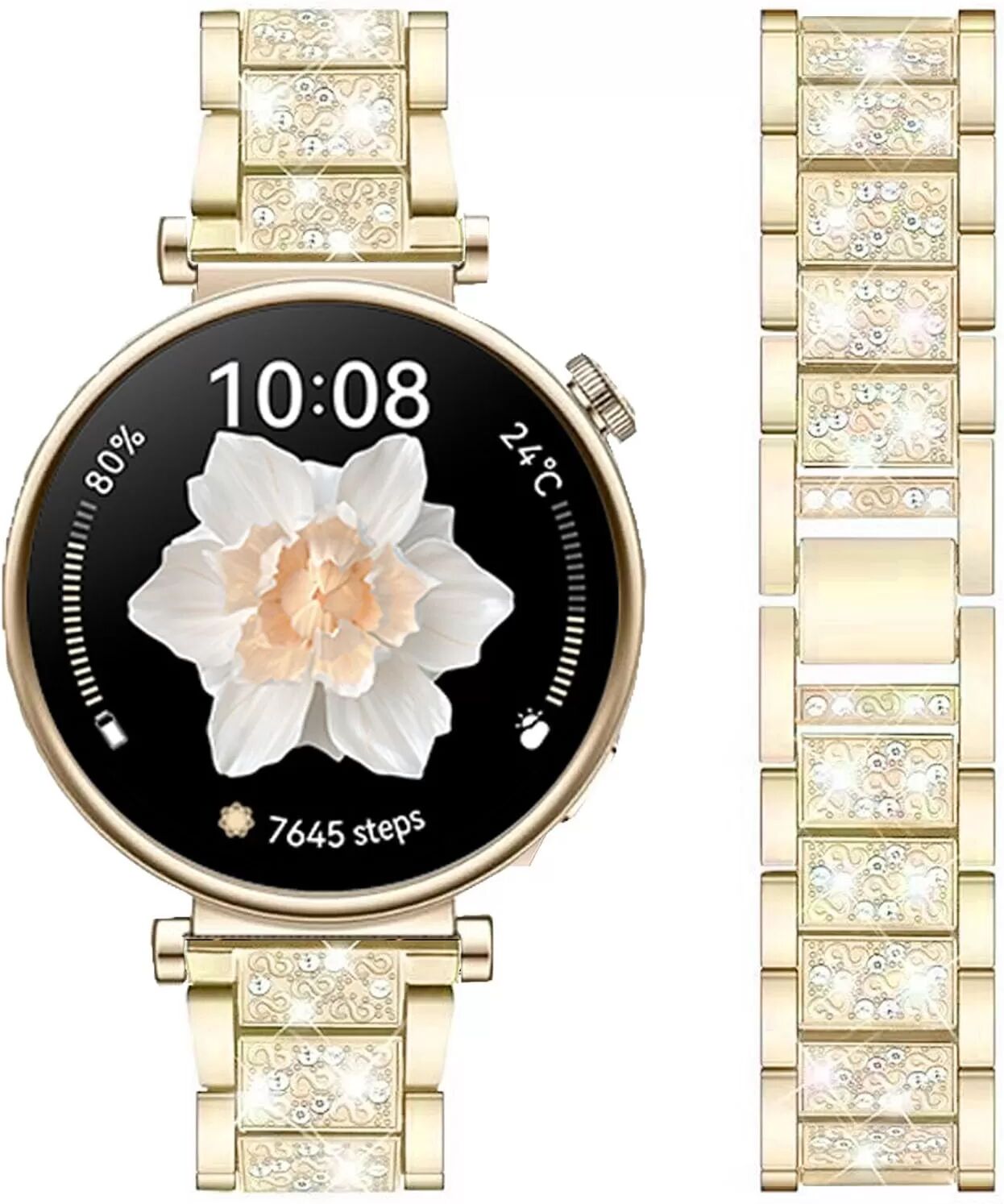 INF 22mm Edelstahl Uhrenarmband für Samsung Huawei Gold