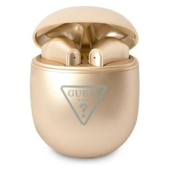 Guess słuchawki Bluetooth GUTWST82TRD TWS + stacja dokująca złoty/gold Triangle Logo (3 h, Kabellos) (GUTWST82TRD)