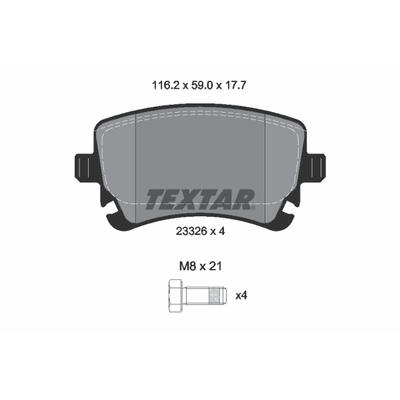 TEXTAR Bremsbelagsatz, Scheibenbremse 2332611 für Bentley