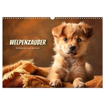 Welpenzauber: Ein Kalender zum Verlieben (Wandkalender 2027 DIN A3 quer), CALVENDO Monatskalender