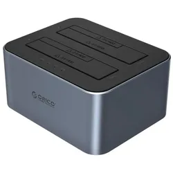 Orico HDD / SSD Docking Station 6626C3-C-V1 2-Drive for SATA 2.5inch / 3.5inch, Grey, SSD + Festplatte Zubehör