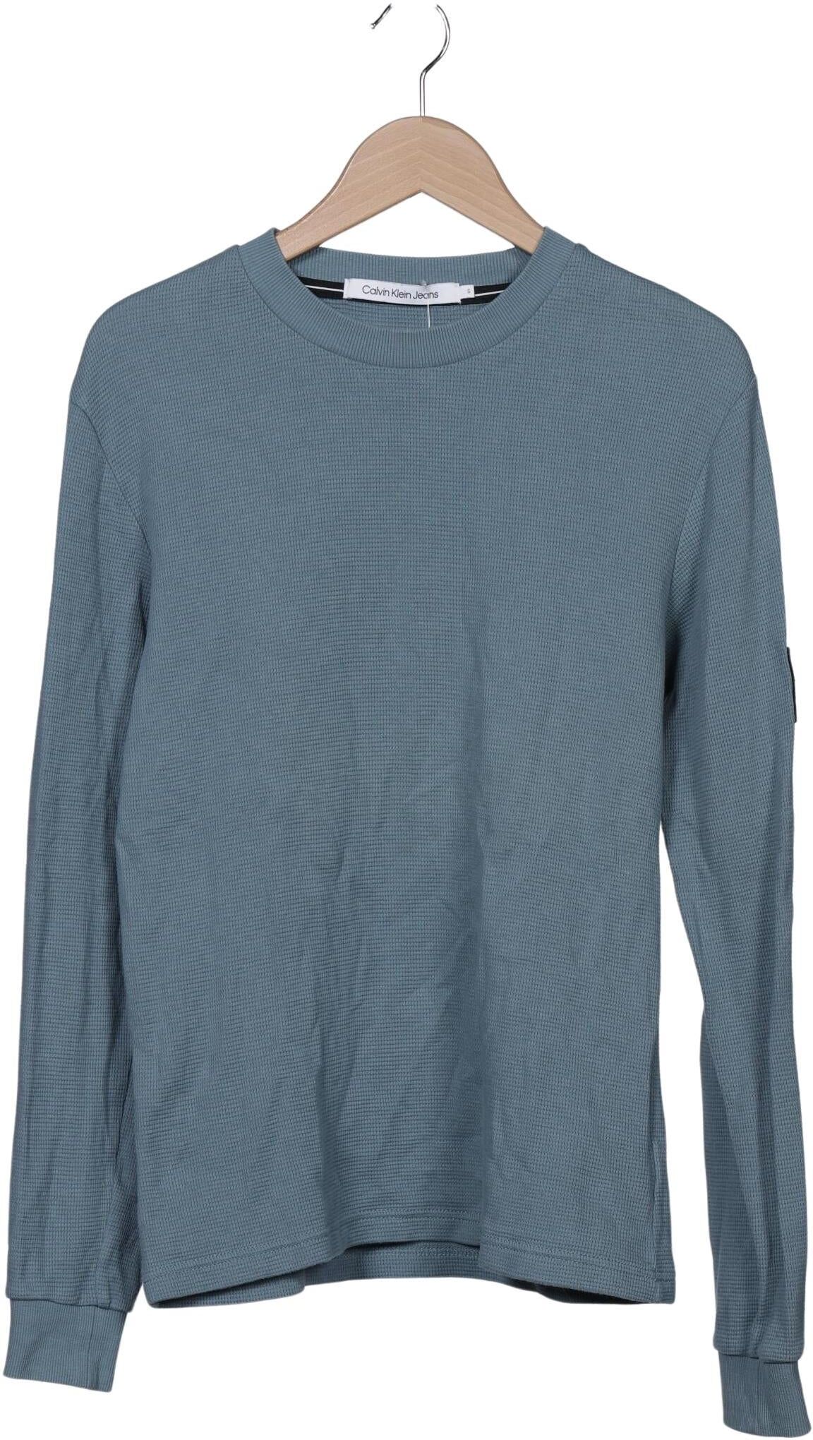 Calvin Klein Jeans Herren Pullover, Hellblau, Gr. S, Baumwolle - Second Hand