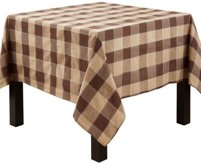 Saro Lifestyle Stitched Design Plaid Tablecloth