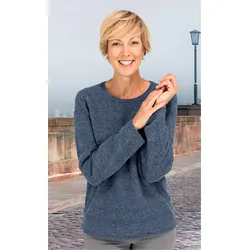 Yak-Mix-Pullover in Melange blau in Größe 48/50 von DW-Shop, Blau, 48/50