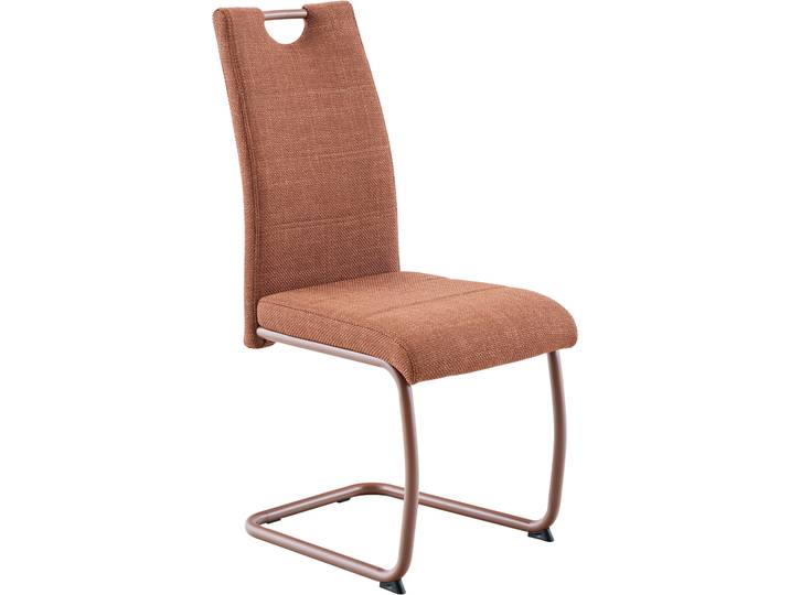 Freischwinger HELA FLORENZ , braun (copper, copper, copper), B:43cm H:97,5cm T:61cm, Metall, Polyester, Stoff, Stühle, Freischwinger, Rundrohrgestell Matching Colour, gepolstert, mit Griff
