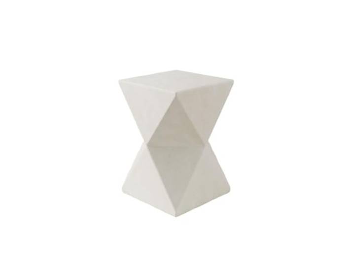 NIUHUAHUI Teetisch, Quadratischer Sofa-Beistelltisch, geometrische Form, minimalistisches Lagerregal, Balkon, Garten, Café(White)