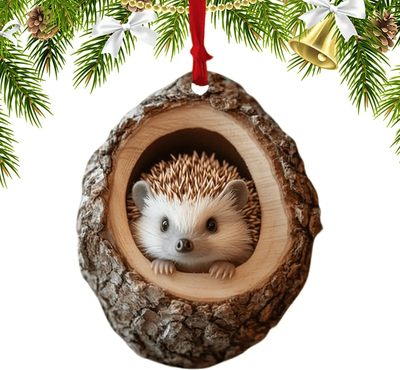 Inspire Essentials WildWood Acrylic Animal Ornaments Christmas Tree Pendants For Tree & Party Decor hedgehog