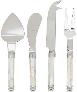 Saro Lifestyle Mother of Pearl Handle Cheese Knife Set - Stainless Steel Entertaining Knives with Gift Box