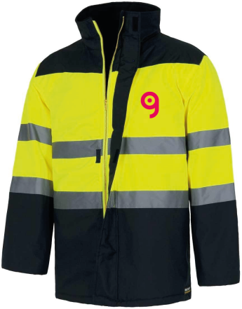 Parka impermeabile imbottito certificato alta visibilità Personalizzate o neutre Workteam