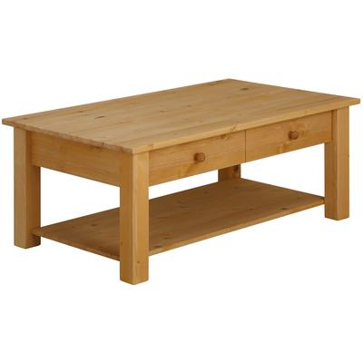 Couchtisch OTTO HOME "Chicago", beige (natur gebeizt, gewachst), B:100cm H:40cm T:60cm, Tische, Couchtisch, in zwei Größen, Landhausstil, zusätzlicher Stauraum