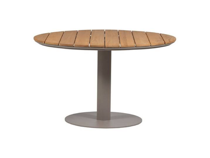 WOOOD Esstisch Vela - Aluminium & Holz Natur, Ø 122 cm, Luxuriöse Materialkombination, großzügige Tischplatte