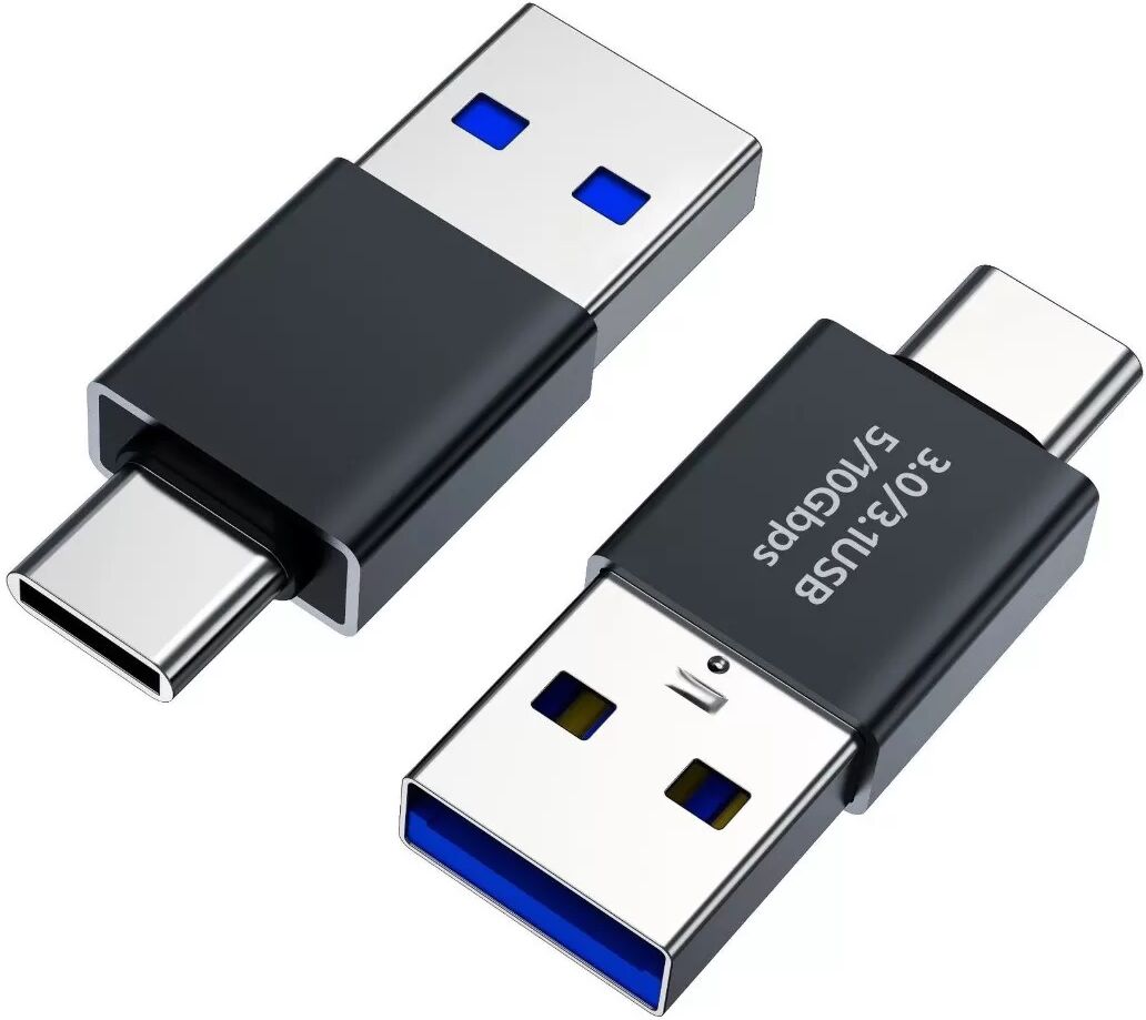 INF Type-C-Stecker zu USB 3.0-Stecker Adapter 4er-Pack – High-Speed-Datenübertragung und Laden, kompaktes schwarzes Design