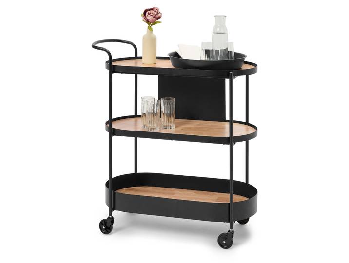 Tchibo - Servierwagen mit Tablett - 85x39,7x96cm - schwarz -
