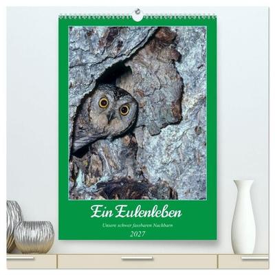 Ein Eulenleben, Unsere schwer fassbaren Nachbarn (hochwertiger Premium Wandkalender 2027 DIN A2 hoch), Kunstdruck in Hochglanz