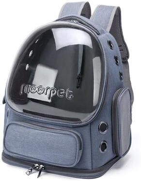 Uplift Essentials Transparent Pet Carrier Backpack For Cats And Small Dogs With Breathable Design blue