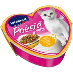Vitakraft Katzenfutter Poesie Sauce, Huhn und Gartengemüse - 15 Schalen